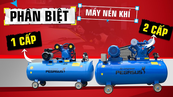 So sánh áp lực khí nén và tiếng ồn khi hoạt động của máy nén khí 1 cấp và 2 cấp