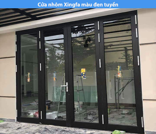 Cửa nhôm xingfa màu đen tuyền vững chắc