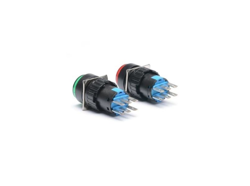 CÔNG TẮC NHẤN GIỮ , CÔNG TẮC NHẤN NHẢ , NÚT NHẤN LA16Y-22 PHI 16MM 6 CHÂN - Ảnh 3