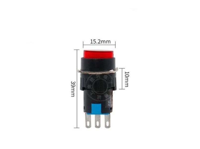 CÔNG TẮC NHẤN GIỮ , CÔNG TẮC NHẤN NHẢ , NÚT NHẤN LA16Y-22 PHI 16MM 6 CHÂN - Ảnh 4