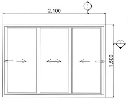 Kích thước cửa sổ nhôm kính 3 cánh tiêu chuẩn