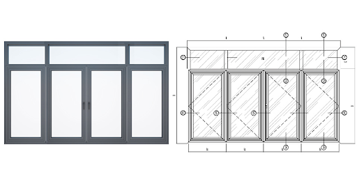 Kích thước cửa sổ nhôm kính 4 cánh tiêu chuẩn