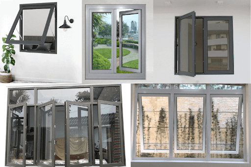 Một số mẫu cửa sổ nhôm kính chất liệu nhôm hệ 76