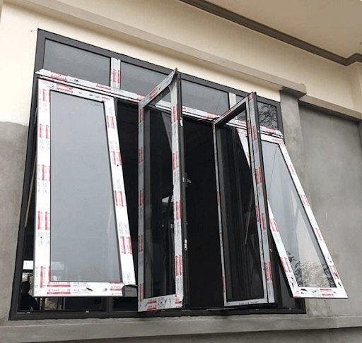 Mẫu cửa sổ mở hất và mở quay nhôm hệ 76