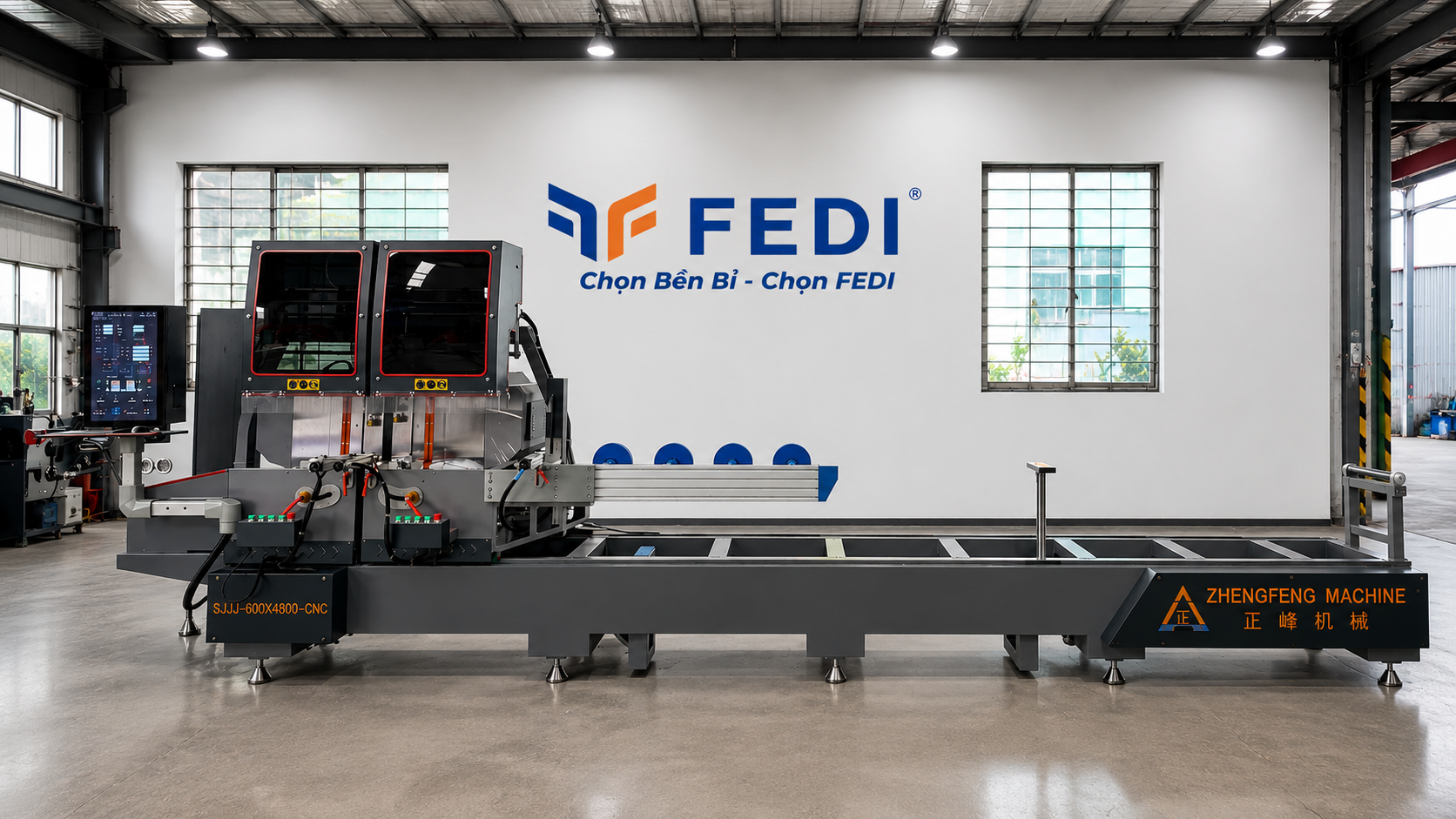 Máy Cắt Nhôm Nội Địa Trung Zhengfeng 600 CNC Ngoại Vi - Màn Hình Lớn