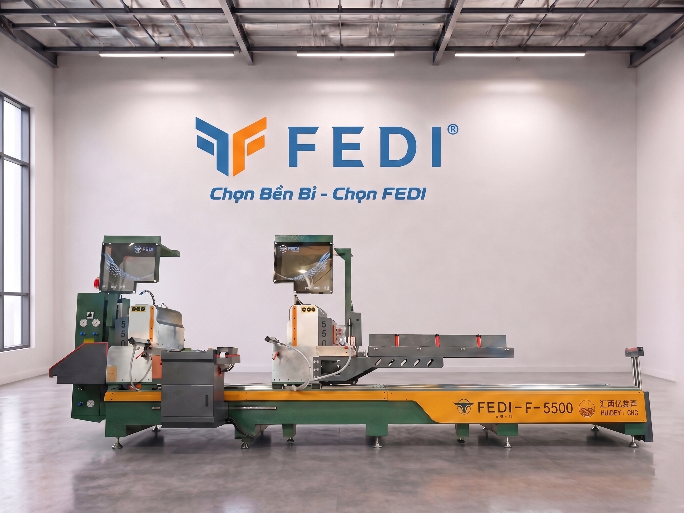 Máy cắt nhôm 2 đầu F5500 CNC