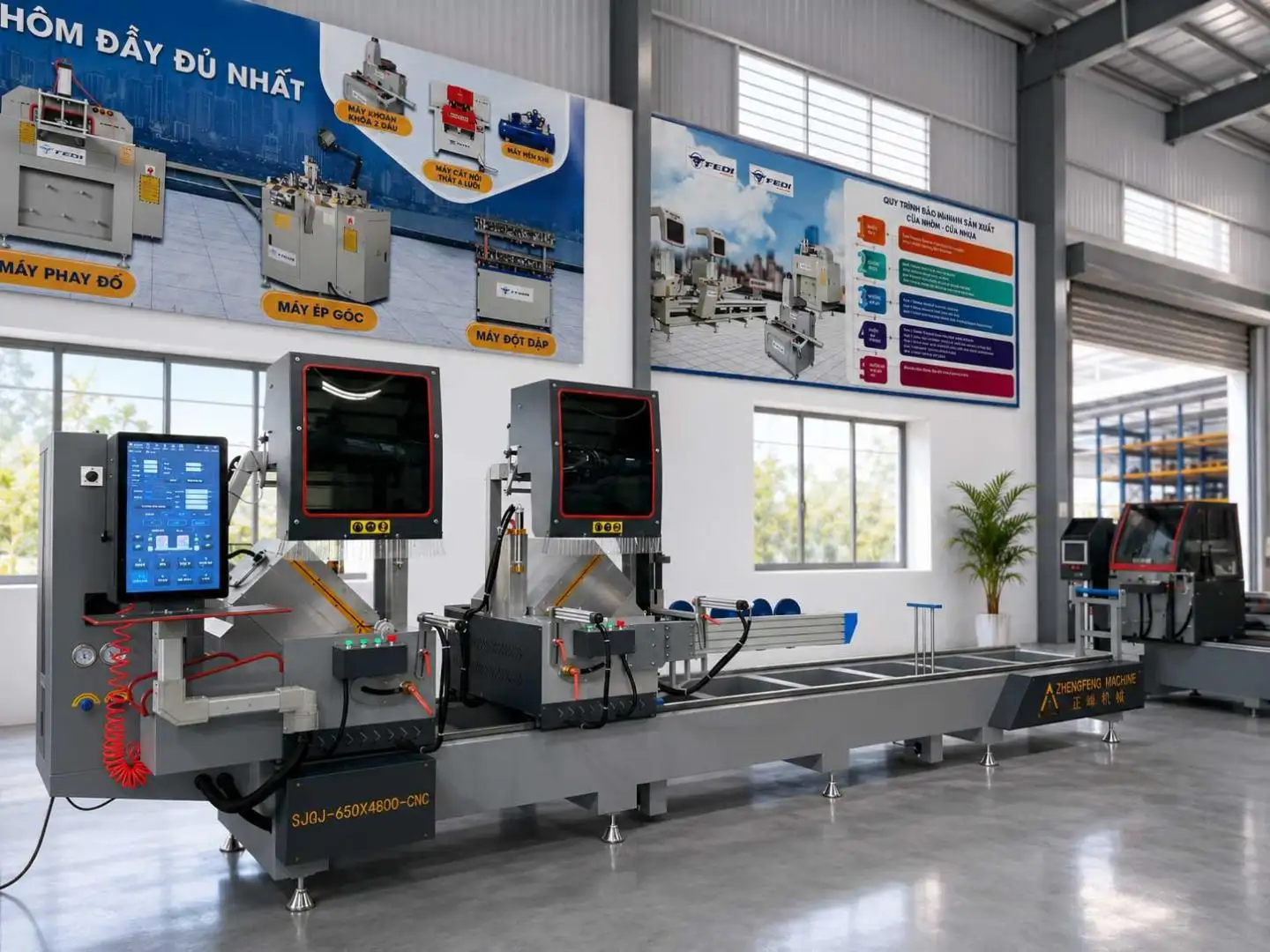 Máy Cắt Nhôm Nội Địa Trung Zhengfeng 600 CNC Ngoại Vi - Màn Hình Lớn